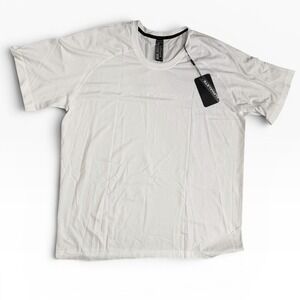 NWT Alphalete Athletics Mens XL Performance T-Shirt White Embossed Logo‎